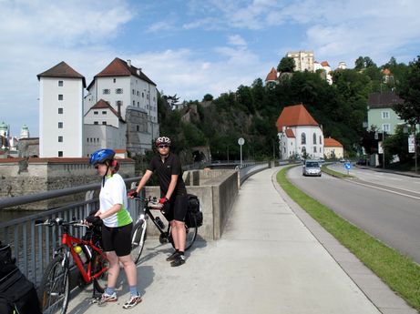 Trasa rowerowa nad Dunajem- Passau przy rzece