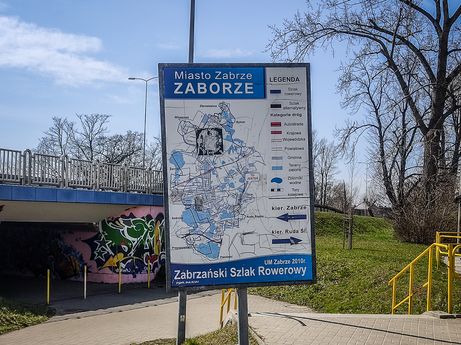 Tablica informacyjna Zabrzański Szlak Rowerowy (fot. P. Burda)