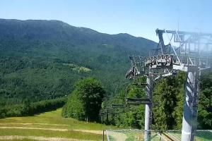 Zawoja PKL Bike Park Mosorny Groń Widok na stok