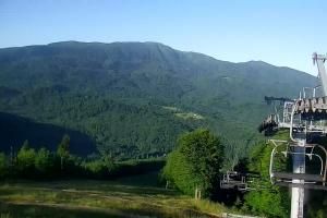 Zawoja PKL Bike Park Mosorny Groń Widok na stok